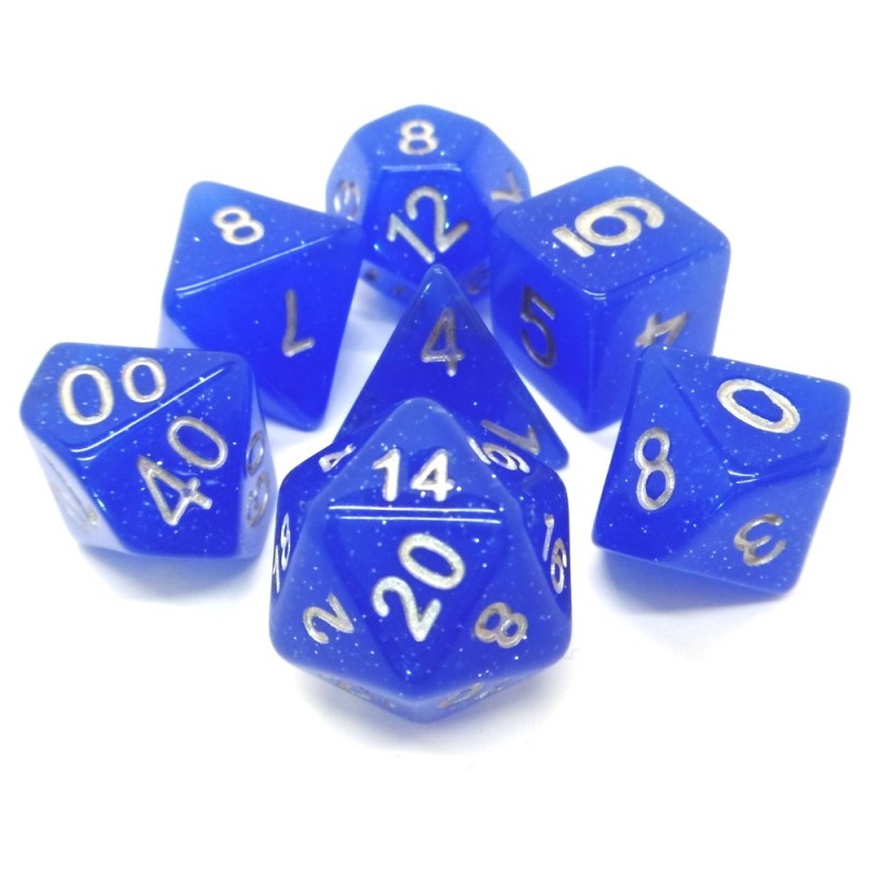 Glitter - Set di dadi (Profodo Blu / Bianco)