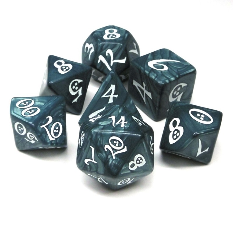 Classici - Set di dadi per GDR (Blu Tempesta / Bianco)