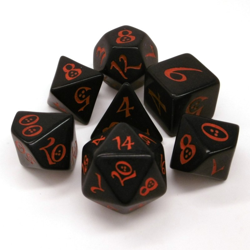 Classici - Set di dadi per GDR (Nero / Rosso)
