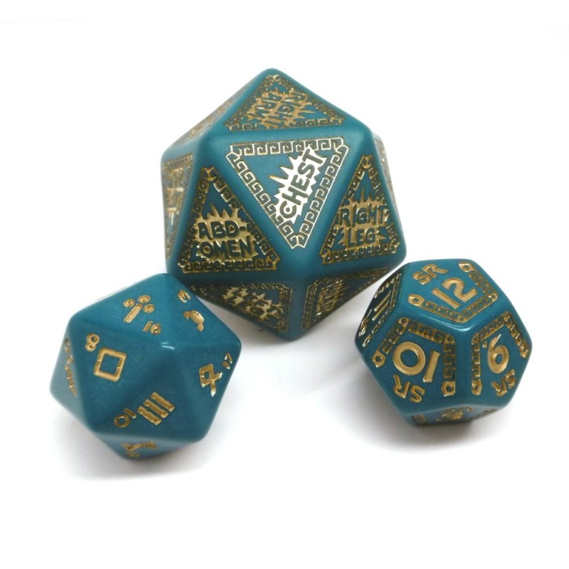 RuneQuest: Set di dadi speciali Turchese / Oro