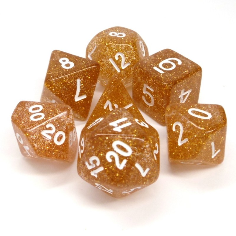 Glitter - Set di dadi (Giallo / Bianco)