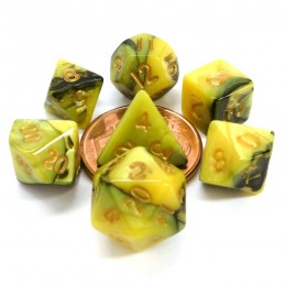 Set di dadi Mini: Giallo / Nero