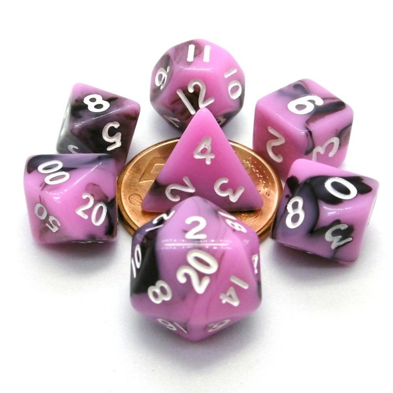 Mini - Set di dadi (Rosa / Nero)