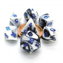 Set di dadi Mini: Marmoreo / Blu