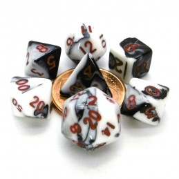 Set di dadi Mini: Marmoreo / Rosso