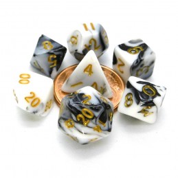 Set di dadi Mini: Marmoreo / Rosso