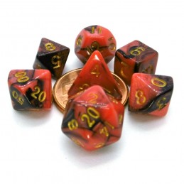 Set di dadi Mini: Rosso / Nero