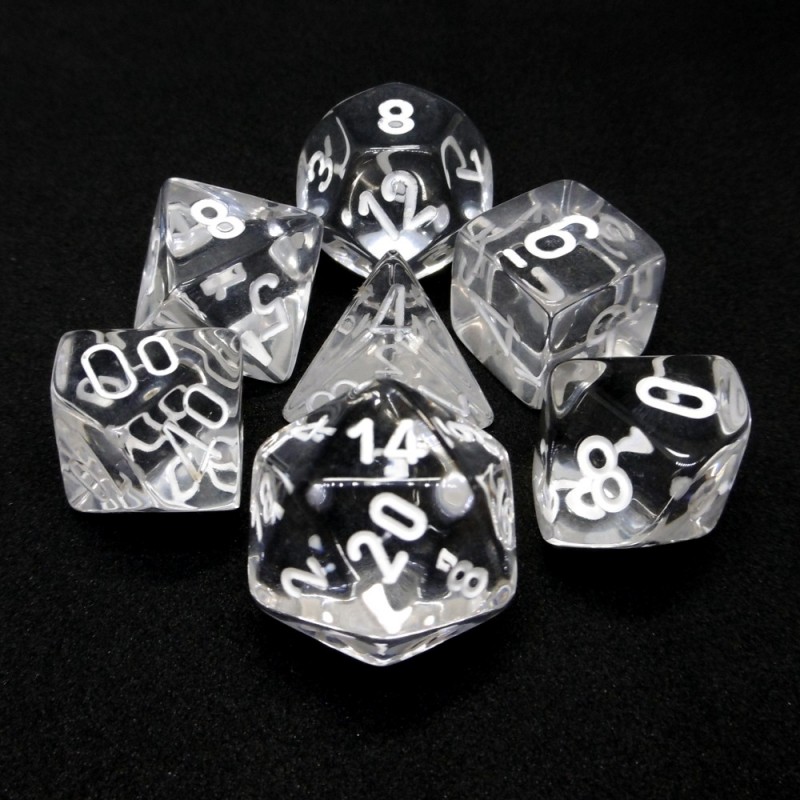 Trasparenti - Set di dadi (Trasparente / Bianco)