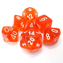 Trasparenti - Set di dadi (Arancione / Bianco)