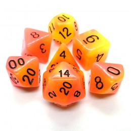 Fosforescenti - Set di dadi (Arancione-Rosso)