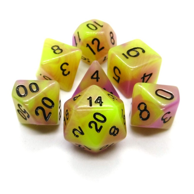 Fosforescenti - Set di dadi (Viola-Verde)