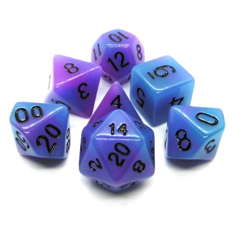 Fosforescenti - Set di dadi (Blu-Viola)