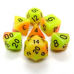 Fosforescenti - Set di dadi (Arancione-Verde)