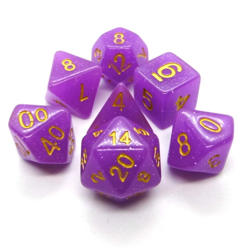 Glitter - Set di dadi (Magenta / Bianco)