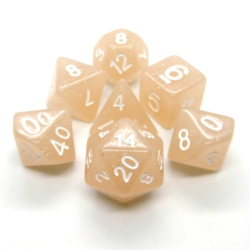 Glitter - Set di dadi (Beige / Bianco)