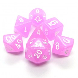 Glitter - Set di dadi (Viola Chiaro / Bianco)