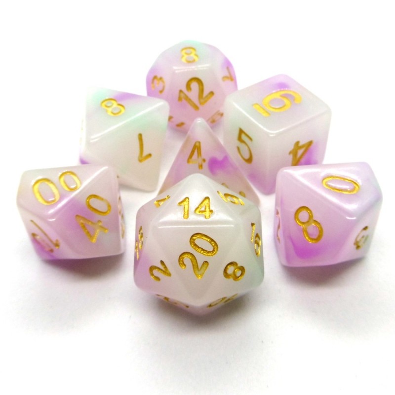 Opali - Set di dadi (Chiaro di Luna Blu e Viola)