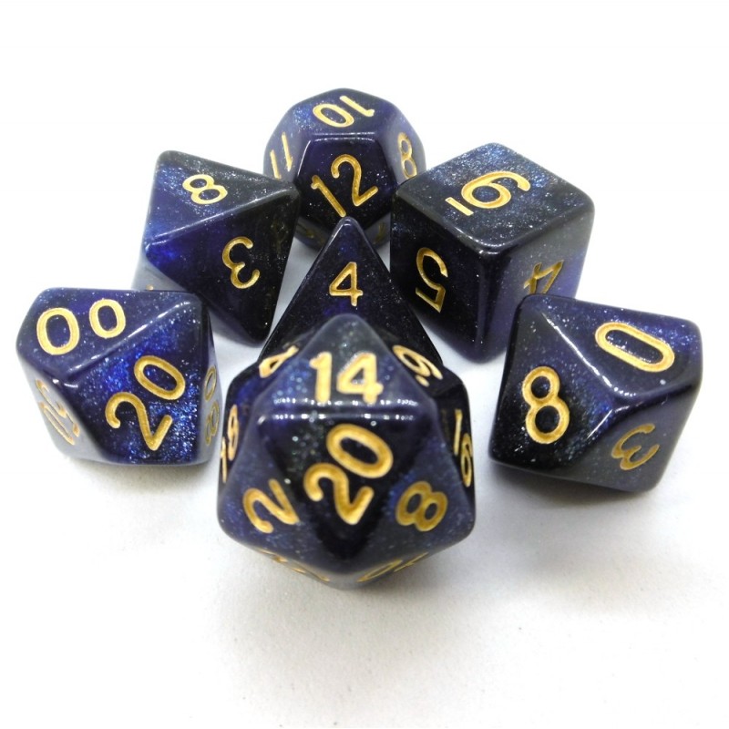 Space Galaxy - Set di dadi (Blu / Nero)