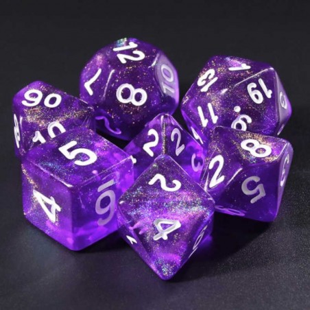 Dadi Da Tavolo Per Giochi Fantasy Set Di 7 Dadi Per Giochi Di Ruolo D&D E MTG - Dadi Metallici Viola Con Borsa, Per RPG E Board Game Dadi Dnd - Foto 4