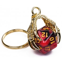 Portachiavi d20 (Rosso-Nero)