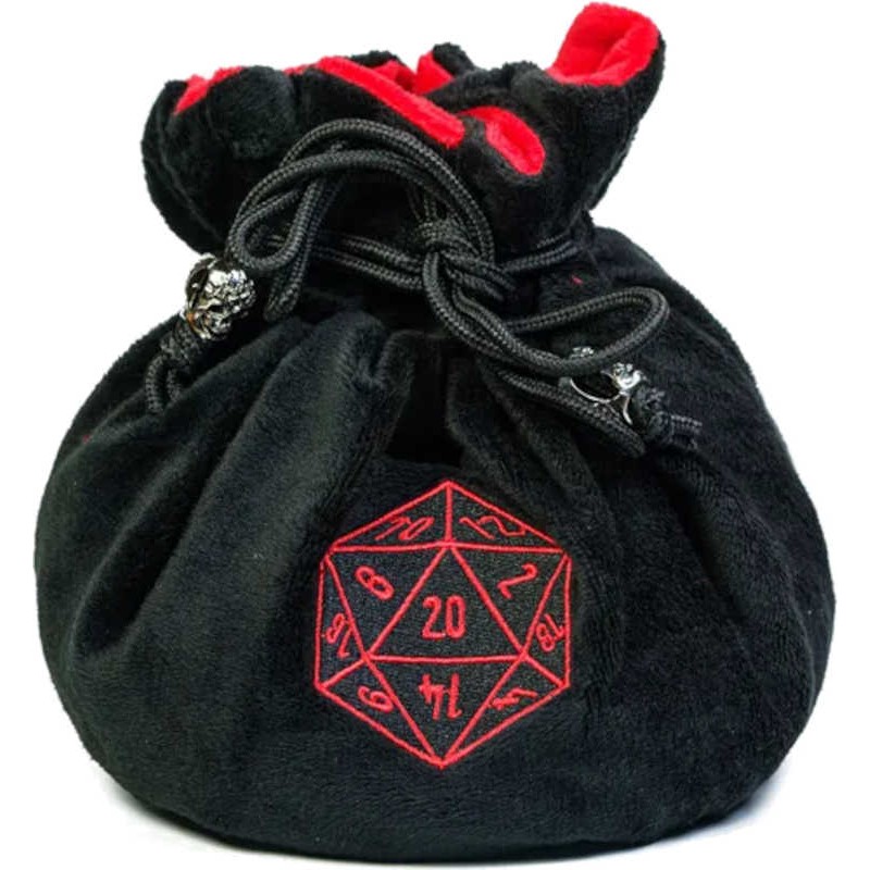 Suncall Borsa Per Dadi Dungeons & Dragons In Velluto Nero Con Interno Raso Dorato, 17,8 X 12,7 Cm, Drago Ricamato - 4