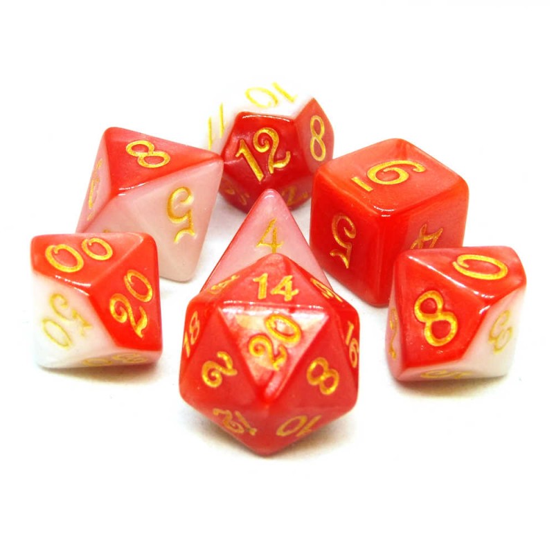 MDG Set Di Dadi Poliedrici In Acrilico Placcato Alluminio, 16 Mm, Arcobaleno Aegis Uninked, Per Giochi Di Ruolo