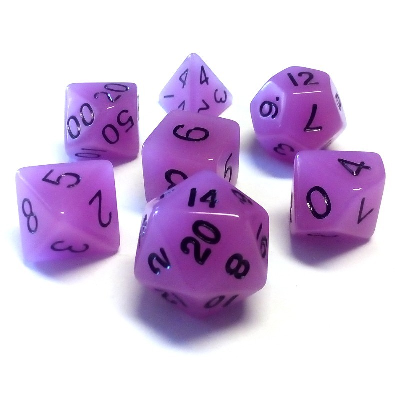 Fosforescenti - Set di dadi (Viola)
