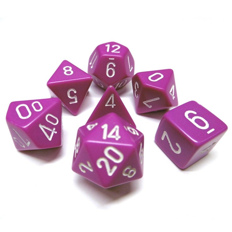 Opachi - Set di dadi (Viola Chiaro / Bianco)