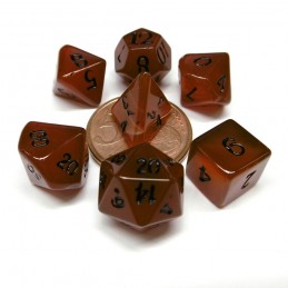 Mini - Set di dadi in Pietra Nanica (Corniola)