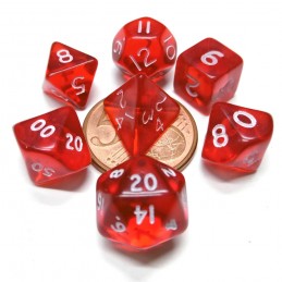 Mini - Set di dadi Trasparenti (Rosso / Bianco)