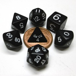 Mini - Set di dadi Opachi (Nero / Bianco)