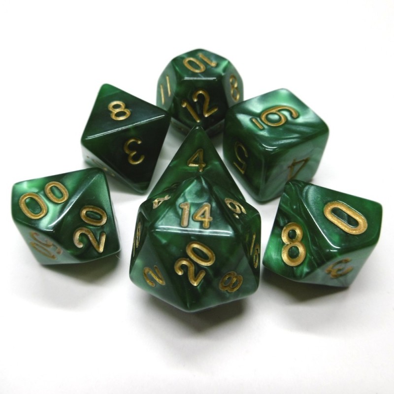 Perlati - Set di dadi (Verde / Oro)