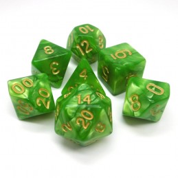 Perlati - Set di dadi (Verde Chiaro / Oro)