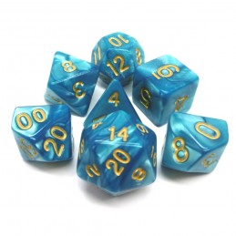 Perlati - Set di dadi (Ciano / Oro)