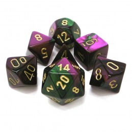 Gemini - Set di dadi (Verde-Viola / Oro)