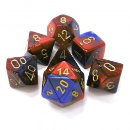 Gemini - Set di dadi (Blu-Rosso / Oro)