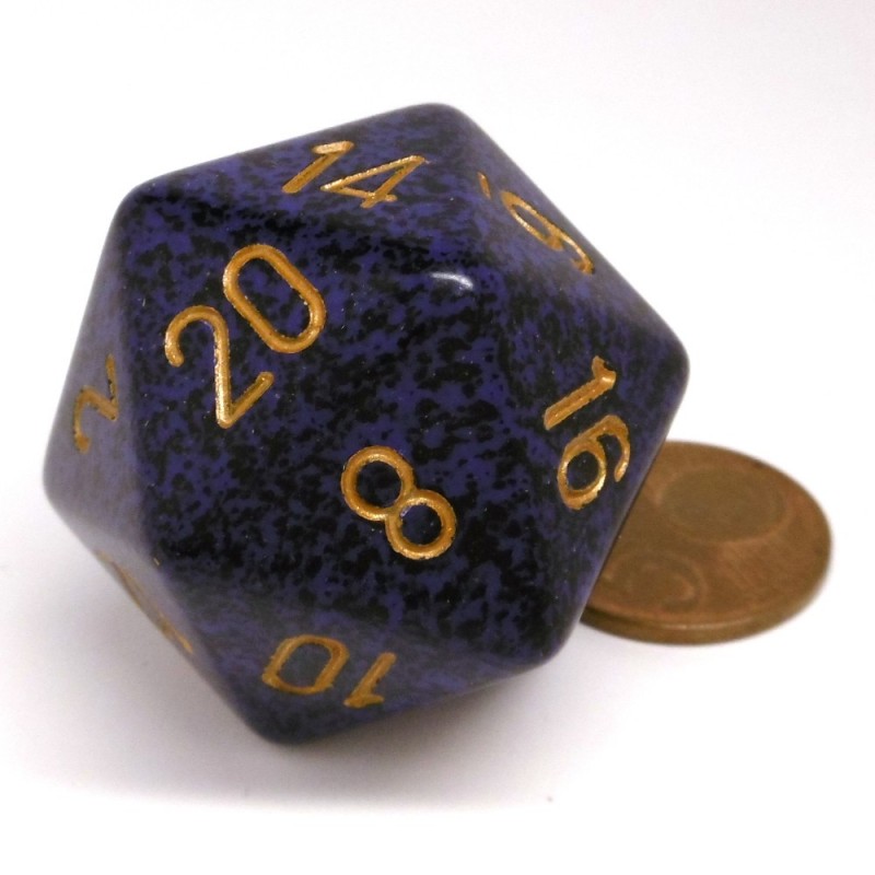 Maculati - Dado a 20 facce da 34 mm (Cobalto / Oro)