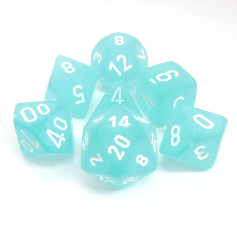 Ghiacciato - Set di dadi (Ciano / Bianco)