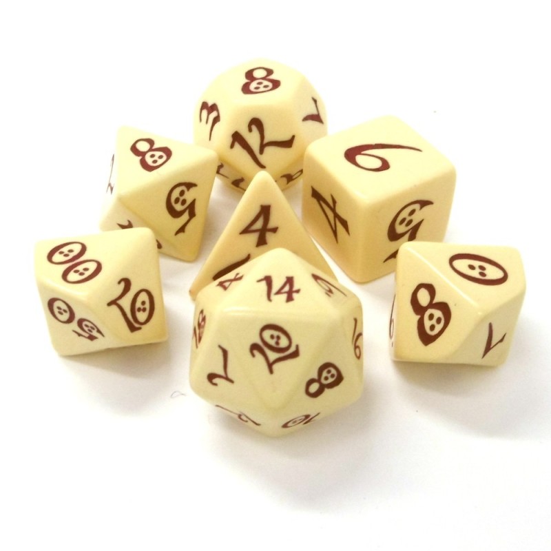 Classici - Set di dadi per GDR (Beige / Rosso Borgogna)